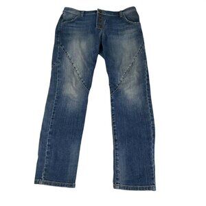 Joes Jeans Womens 25 Blue‎ Button Fly Slouchy Ankle Medium Wash Stretch